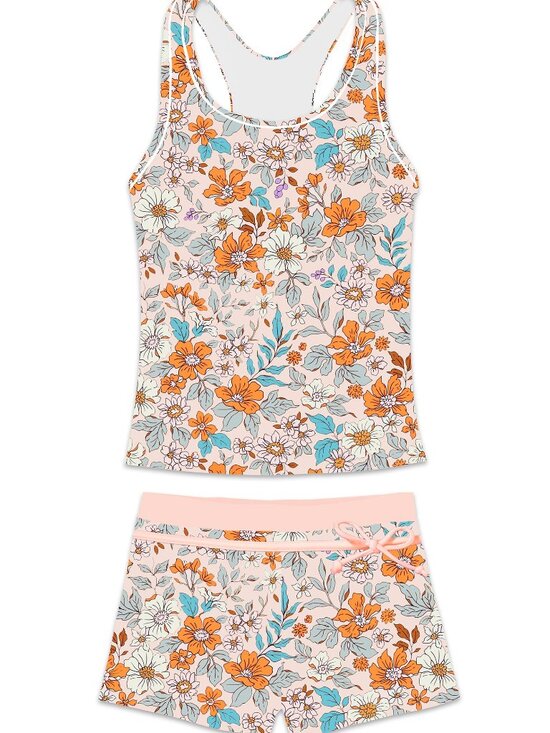 PROALLO Other - Girls Bathing Suits Two Piece Vest Style Swimsuit with Boyshort Tankini 12-13 YO